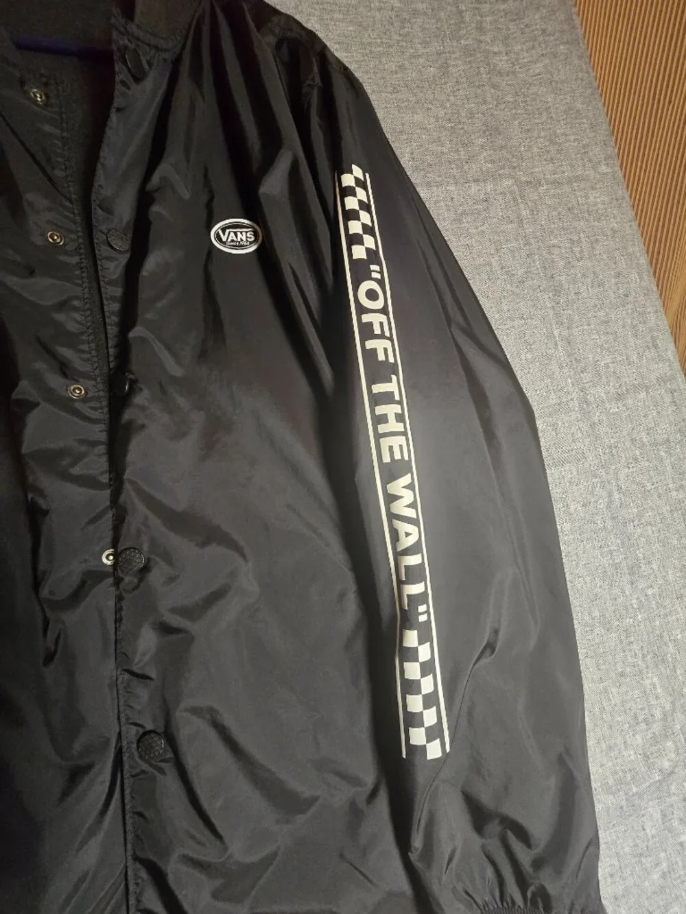 Vans Off The Wall Black Coach Jacket Men's Large Streetwear Windbreaker